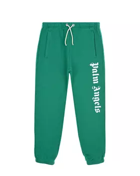 Зеленые спортивные брюки с белым логотипом Palm Angels детские