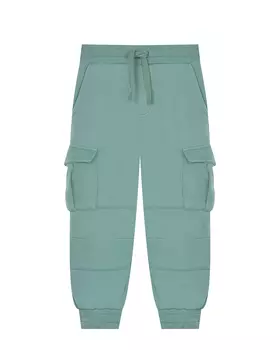 Зеленые спортивные брюки с карманами карго Stella McCartney детские