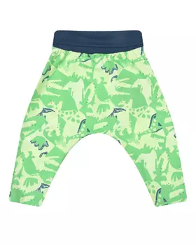 Зеленые спортивные брюки с принтом "крокодилы" Sanetta Kidswear