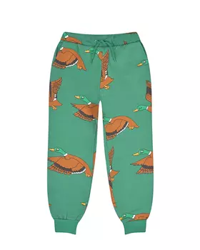 Зеленые спортивные брюки с принтом "утки" Mini Rodini детские