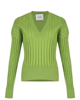 Зеленый джемпер в рубчик Nude