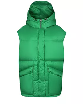 Зеленый стеганый жилет с капюшоном Naumi