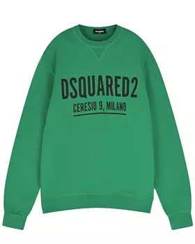 Зеленый свитшот с лого Dsquared2 детский