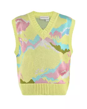 Зеленый жилет с декором "Единорог" Maison Kaleidoscope детский