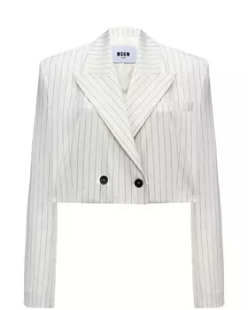 Жакет двубортный укороченный в полоску MSGM