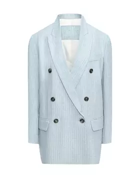 Жакет двубортный в мелкую полоску, голубой Iceberg