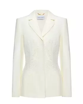 Жакет приталенный с кружевной вставкой Alberta Ferretti
