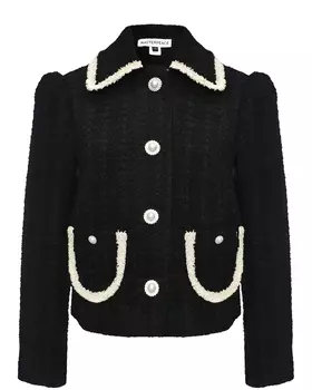 Жакет твидовый однобортный, черный Masterpeace