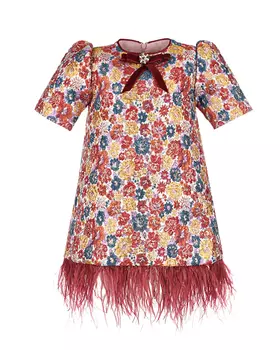 Жаккардовое платье с перьями Eirene детское