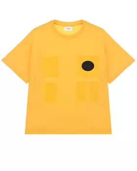 Желтая футболка с карманами Fendi детская