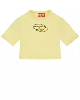 Желтая футболка с лого Diesel