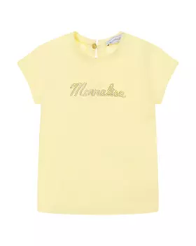 Желтая футболка с лого Monnalisa