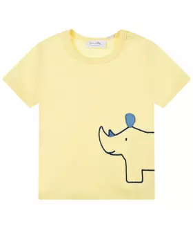 Желтая футболка с вышивкой "носорог" Sanetta fiftyseven