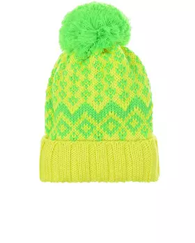 Желтая шапка с зеленым узором Regina детская