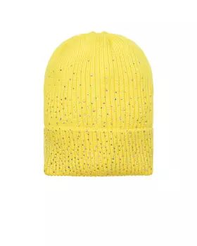 Желтая шапка со стразами Catya