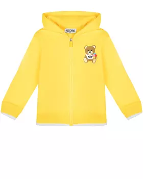 Желтая спортивная куртка с лого на спине Moschino