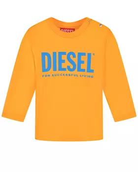 Желтая толстовка с голубым лого Diesel детская