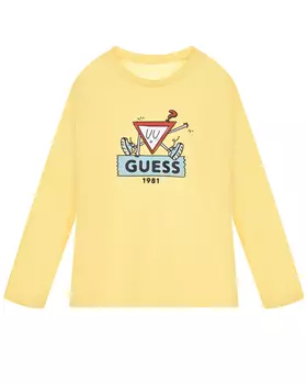 Желтая толстовка с лого Guess детская