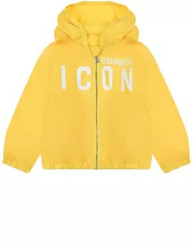Желтая ветровка с принтом ICON Dsquared2