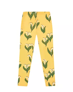 Желтые леггинсы с принтом "ландыши" Mini Rodini детские