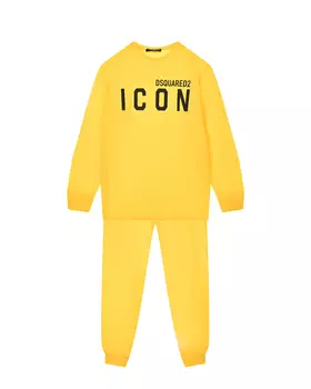 Желтый спортивный костюм с принтом "icon" Dsquared2 детский