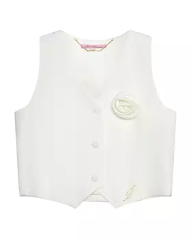 Жилет с объемным цветком, белый Miss Blumarine