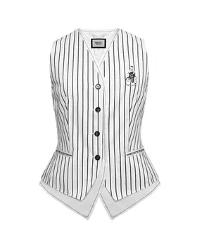 Жилет в черную полоску, белый Shatu