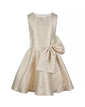 Золотистое платье с бантом David Charles детское