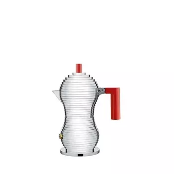 Alessi Кофеварка 70 мл металлик/красная Pulcina Alessi