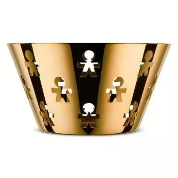 Alessi Ваза для фруктов 23х12,2 см, позолоченная Girotondo Alessi