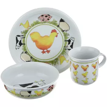 Arzberg Набор детской посуды 3 предмета, Tiere auf dem Bauernhof Arzberg