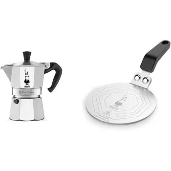 BIALETTI Кофеварка для эспрессо на 2 чашки, с переходником для индукционных плит Moka Express Bialetti