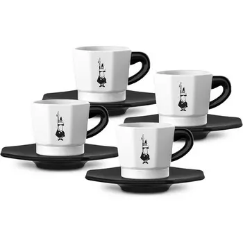 BIALETTI Набор из 4 чашек для кофе с блюдцами Bialetti