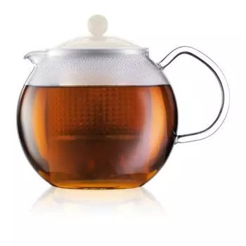 Bodum Заварочный чайник с пластиковой крышкой белой, 1 л, Assam Bodum