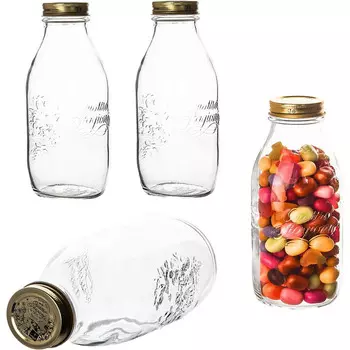 Bormioli Rocco Набор из 4 бутылок с широким горлышком 1 л Quattro Stagioni Bormioli Rocco