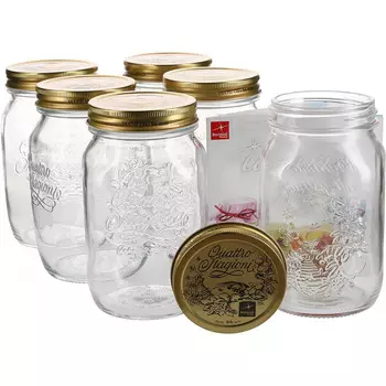 Bormioli Rocco Набор из 6 банок для хранения 1 л Quattro Stagioni Bormioli Rocco