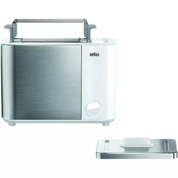 Braun Тостер Braun HT5010 WH IDCollection / 100 Вт / на 2 ломтика / с насадкой для булочек и функцией размораживания