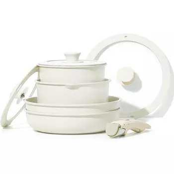 CAROTE Набор кухонной посуды 8 предметов, белый CAROTE