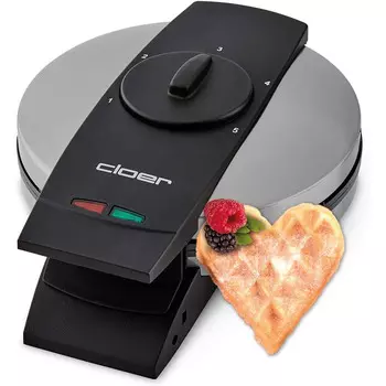 Cloer Вафельница Cloer 1639SR / 930 Вт / в форме сердца / нержавеющая сталь