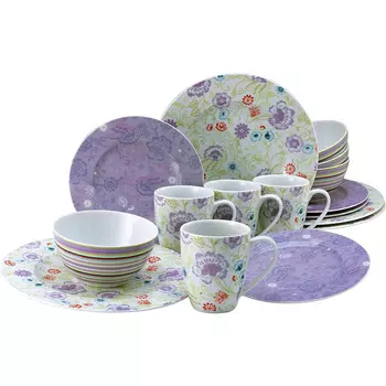 CreaTable Столовый сервиз, фарфоровый на 4 человека 16 предметов Oriental Series Lilac CreaTable