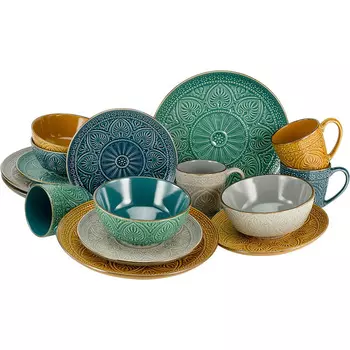 CreaTable Столовый сервиз из керамогранита на 4 человека 16 предметов Samarkand 22561 CreaTable