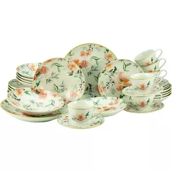 CreaTable Столовый сервиз из керамогранита на 6 человек 30 предметов Gabriella Series 33002 CreaTable