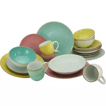 CreaTable Столовый сервиз на 4 человека 16 предметов, разноцветный Vintage Nature Sorbed Creatable
