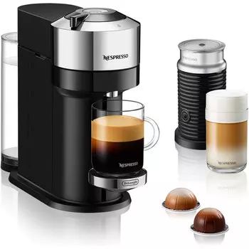 De'Longhi Эспрессо-машина капсульная, черная + вспениватель для молока Nespresso De'Longhi