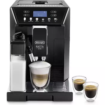 De'Longhi Кофемашина с системой подачи молока LatteCrema на 2 чашки, черная Eletta Evo De'Longhi