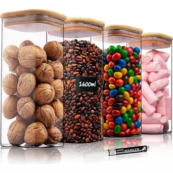 Deco Haus Набор банок для хранения 1,6 л 4 предмета Deco Haus