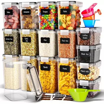 Deco Haus Набор контейнеров для хранения 16 предметов Black Deco Haus