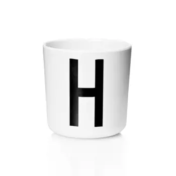 Design Letters Чашка H 7,5x7 см черно-белая Melamin Becher Design Letters