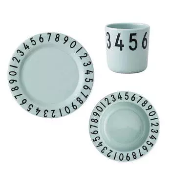 Design Letters Детский набор зеленый Melamingeschirr-Set The Numbers Design Letters