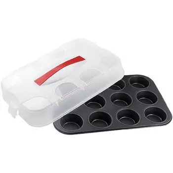 Dr. Oetker Форма для выпечки на 12 маффинов с крышкой Bake & Go Dr. Oetker